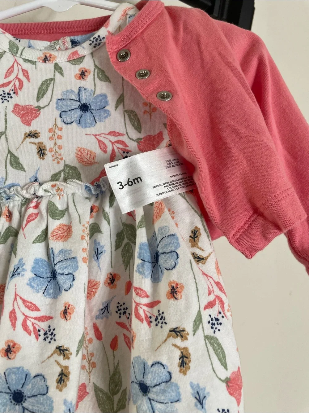 Carter’s 3-6M Coral Cardigan with Floral Baby Dress